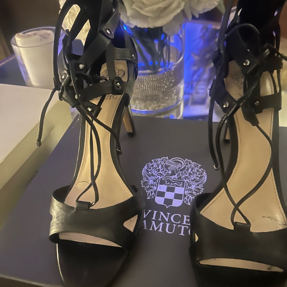 Vince Camuto Black Strappy Heels